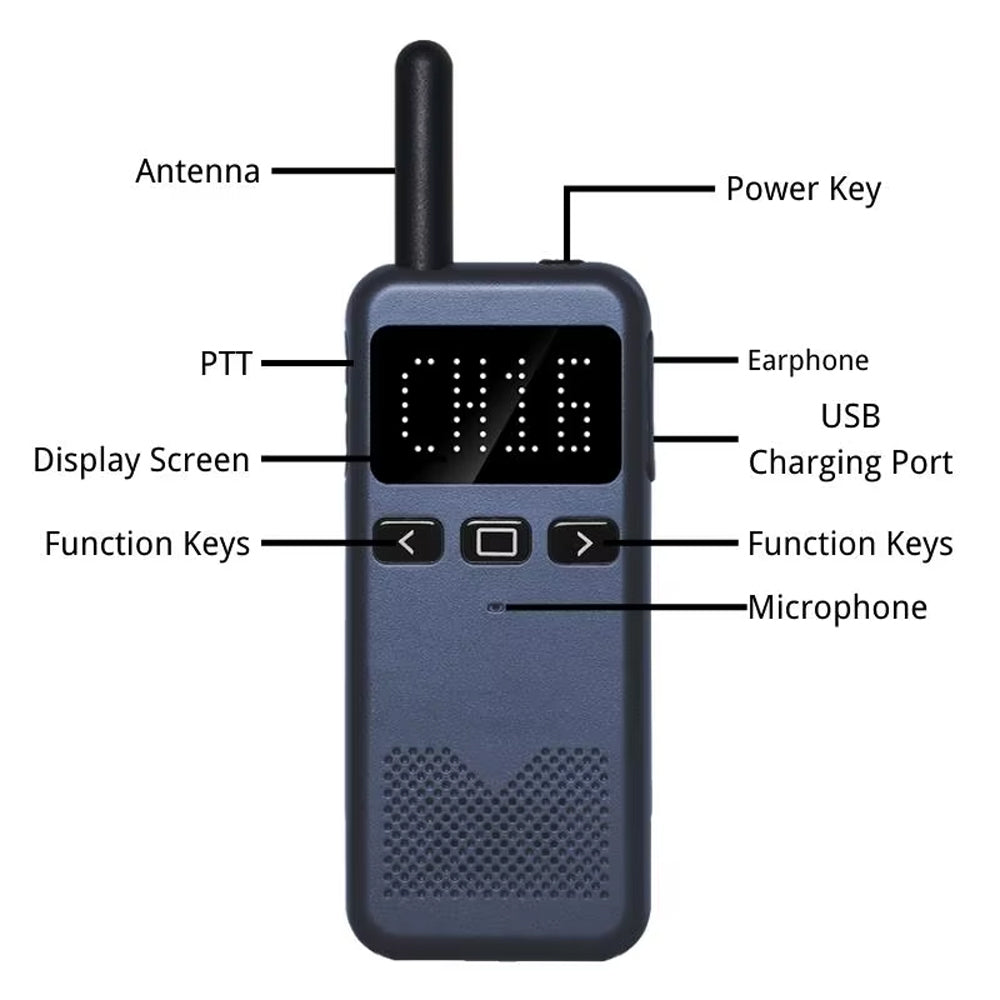 Ruyage RY13 UHF Analog Long Range Two Way Radio Ultra-thin Walkie Talkie