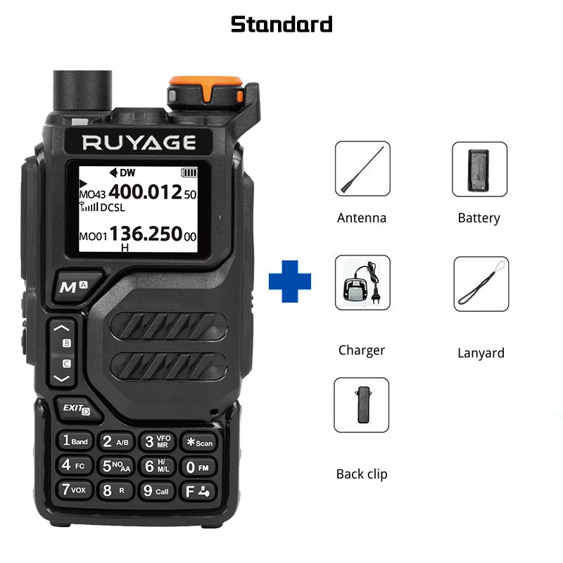 Ruyage UV3D 5W VHF UHF Analog Long Range Two Way Radio Walkie Talkie
