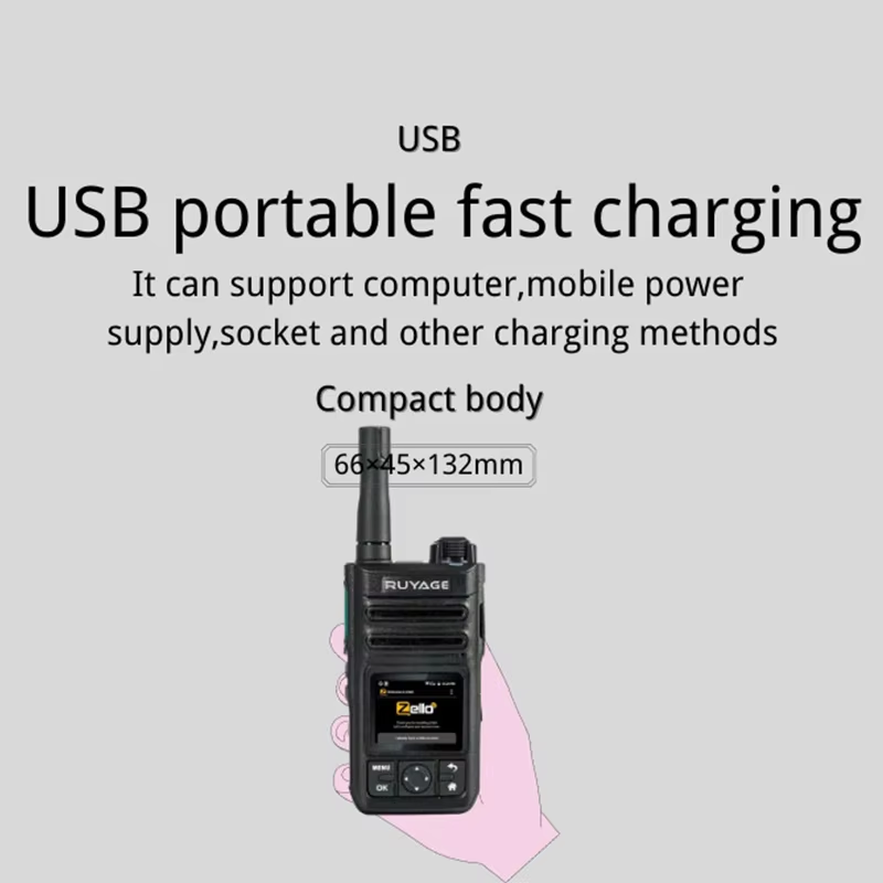 Ruyage ZL60 Zello Push-to-Talk 4G LTE Long Range PoC Radio