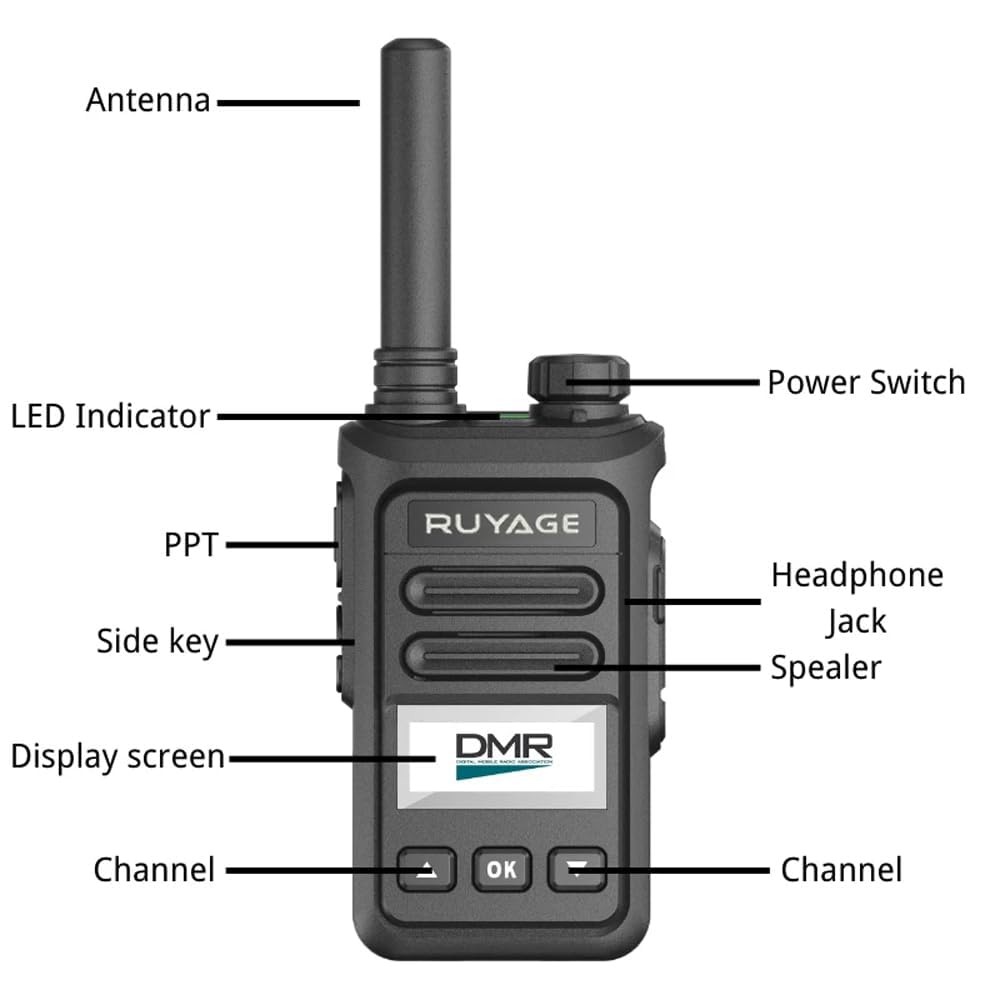 Ruyage DP20 DMR Digital Long Range Two Way Radio Dual Mode Walkie Talkie