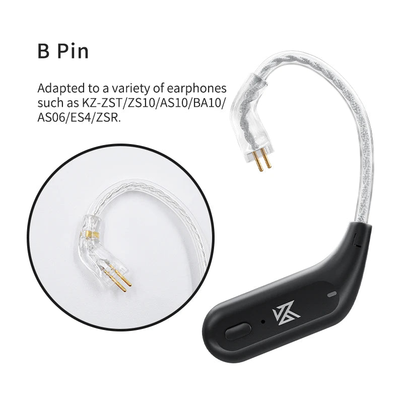 KZ AZ09 Bluetooth 5.2 HD Bluetooth Module Wireless Upgrade Cable HIFI Wireless Ear Hook Connector With Charging Case S2 Z1 S1