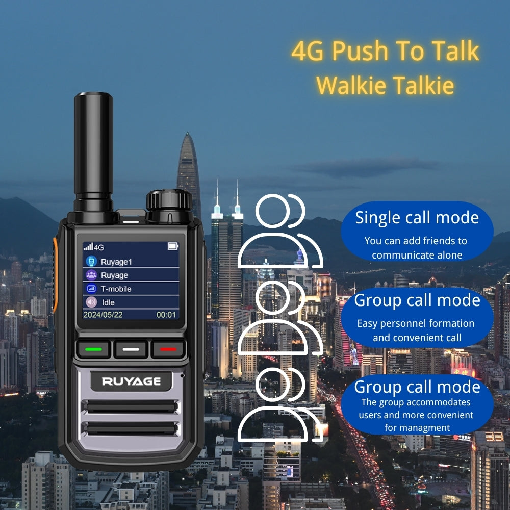 Ruyage R1 Two Way Radio Nationwide LTE Push-to-Talk Walkie Talkie
