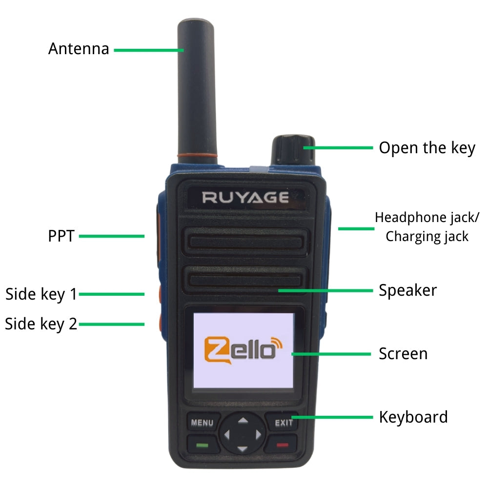 Ruyage RY58 Zello Push-to-Talk 4G LTE Long Range PoC Radio