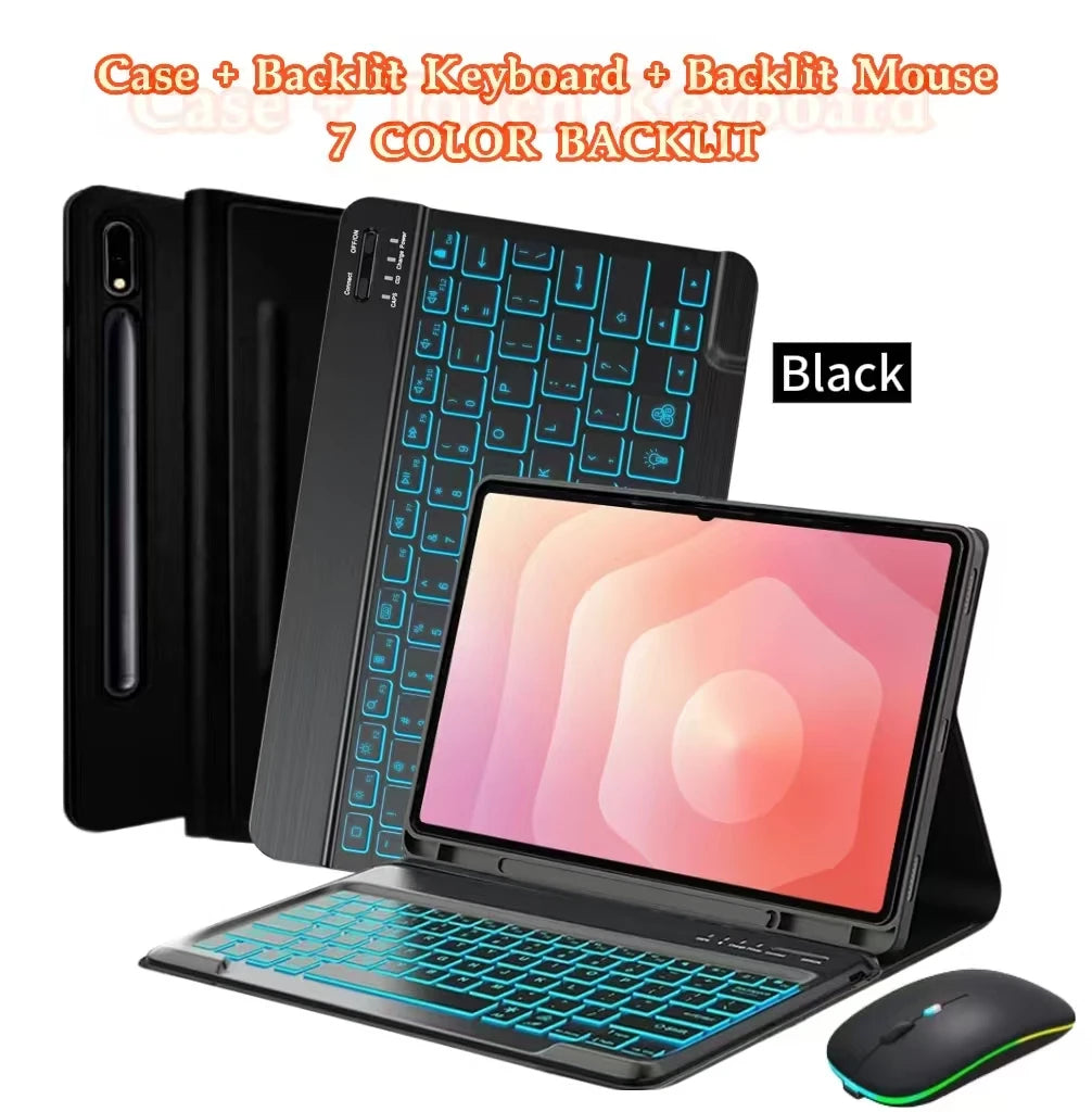 Case for Galaxy Tab S11 Ultra 2025 14.6 Inch , Wireless Keyboard Leather Cover with S Pen Holder for SM-X936B/ SM-X930, Black