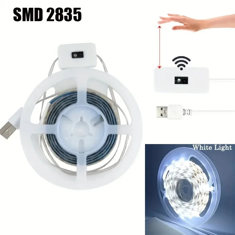 5V LED Under Cabinet Light USB Smart Dimmer Gesture Sensor Switch Control for Cabinet Closet Kitchen Wardrobe Counter Bedroom