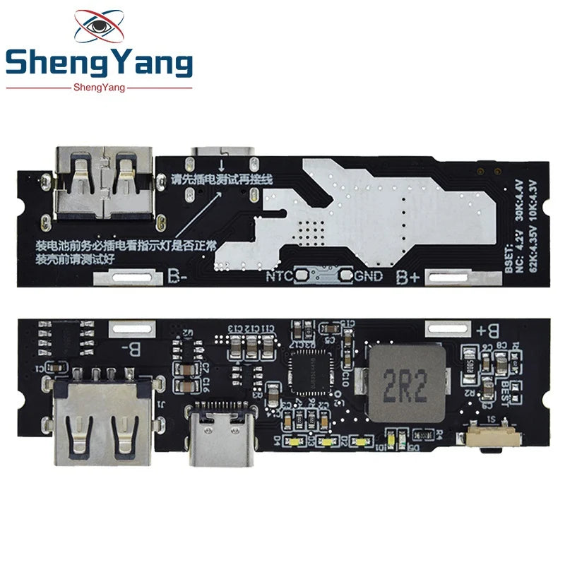 1/2/5PCS TZT QC3.0 QC2.0 Dual USB 18W Type-C USB SW6106PD Fast Charge Mobile Power Bank 18650 Charging Module With Indicator