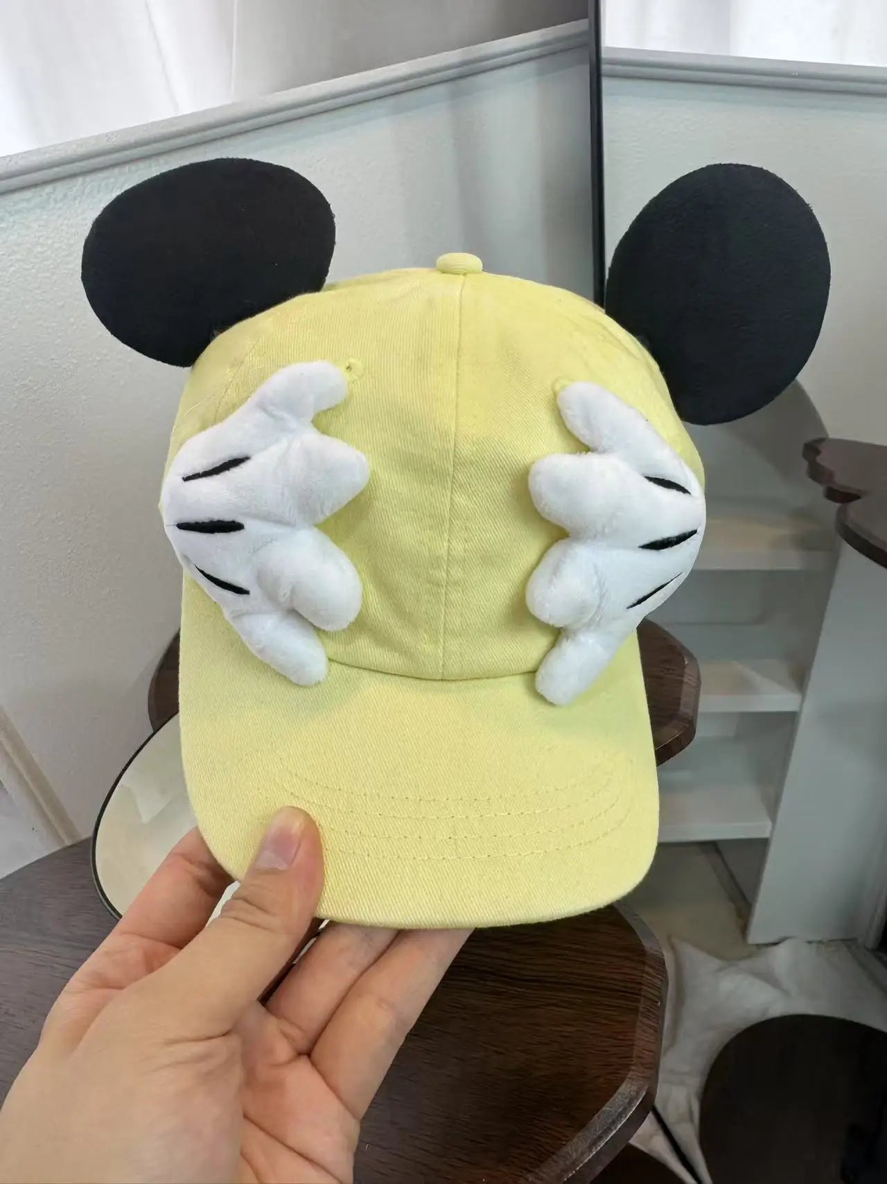 Cute Cartoon Mouse Ear Baseball Caps Adjustable Snapback Hat Outdoor Sports Travel Sun Hat with Curved Brim for Adult Teens