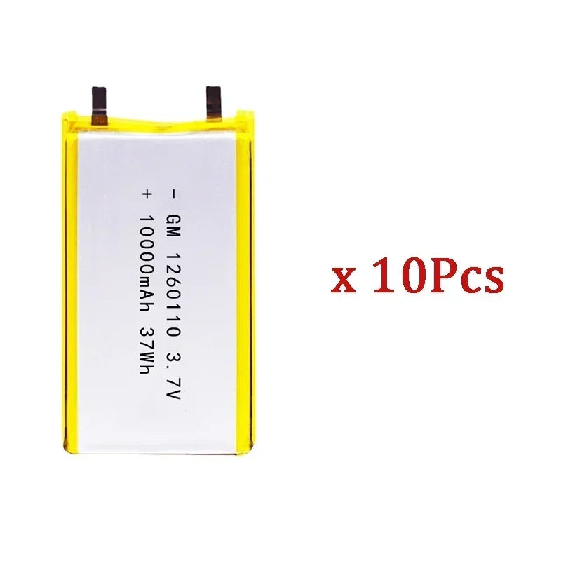1-10PCS 10000mAh Polymer Lithium Battery 1260110 3.7V Rechargeable Battery for Toy Power Bank GPS Laptop Camping Lights Diy NEW