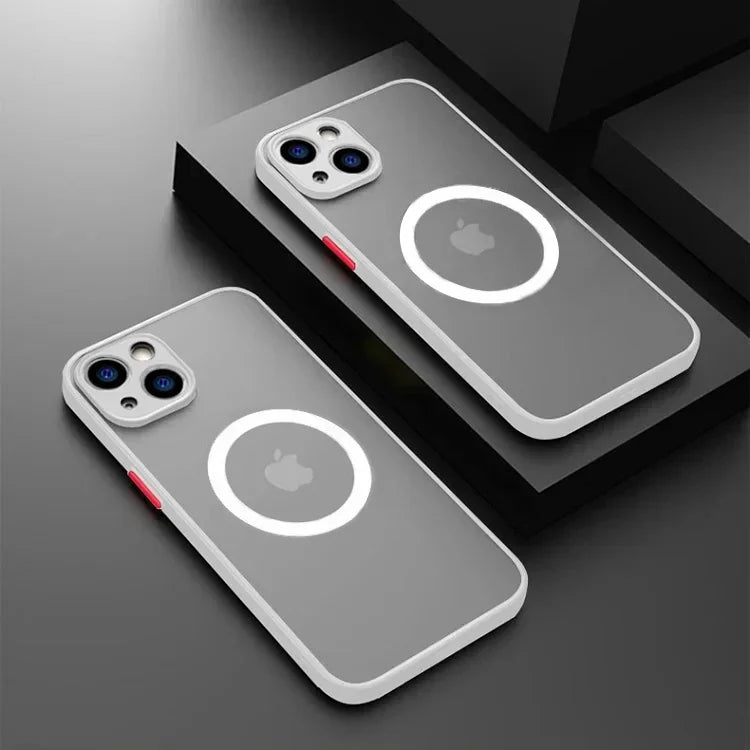 Luxury Matte Clear Magnetic Phone Case For iPhone 17 Air 16 E 15 14 13 12 11 Pro Max Plus Mini Wireless Charge Shockproof Cover