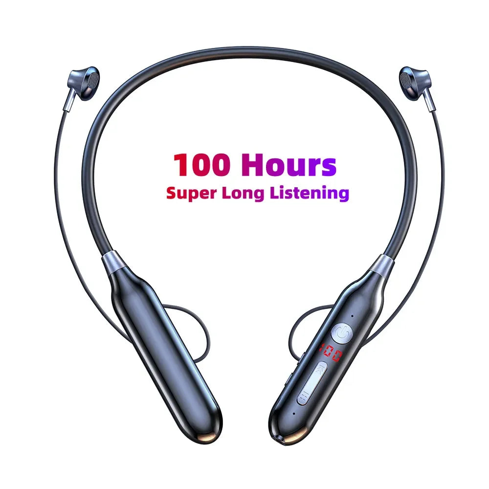 100 Hours Wireless Bluetooth Earphones Magnetic Neckband Sports Running Headset Waterproof Sport Earbuds s720 Noise Reduction