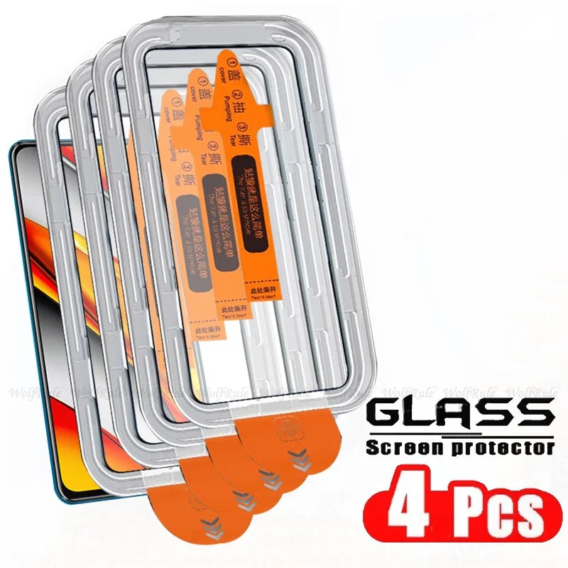 4/3/2/1pcs For Poco F3 Glass Xiaomi Poco F3 Tempered Glass Phone Protective HD 9H Cover Full Dust Free Screen Protector Poco F3