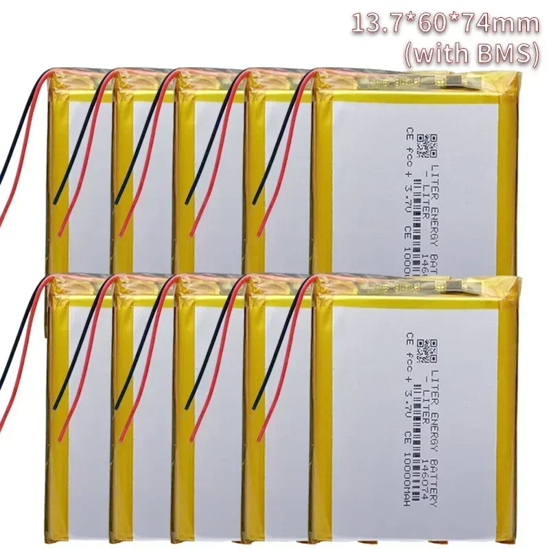 3.7V 10000mAh 146074 Li-polymer Battery 136074 Rechargeable Polymer Lithium Batteries for Power Bank Toy GPS Laptop Lights Diy