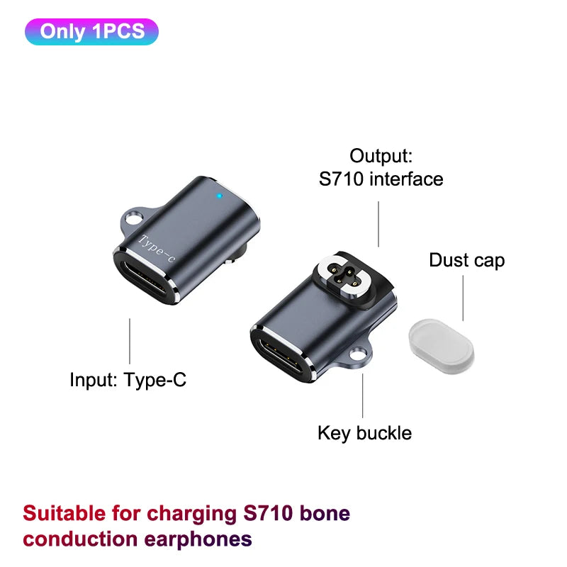 NEW Type C Bone Conduction Headphones Charger Magnetic Charger Adapter For Shokz OpenSwim Pro S710 Magnetic Charging Adapter