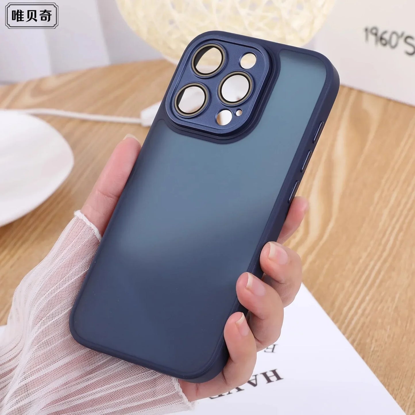 natural titanium Luxury phone case for iphone 15 14 13 12 11 pro max plus Camera protection Matte Shockproof Bumper full Cover