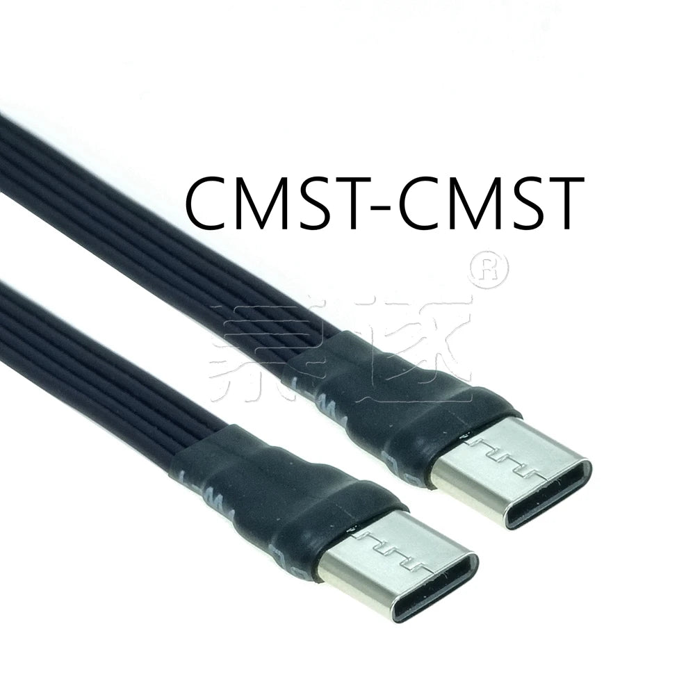 50CM Type C to USB-C 90° Angled adapter cable Power bank flexible cable PD cable charging cable USB C bend flat silicone cable