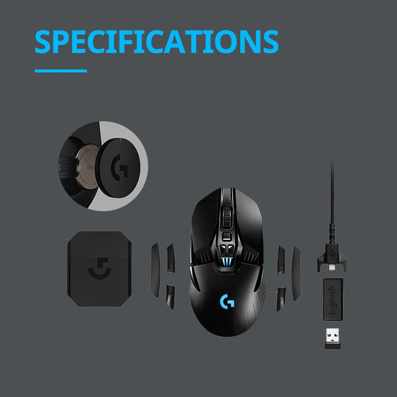 Logitech G903 LIGHT SPEED Wireless Gaming Mouse, Hero 25K Sensor, PowerPlay Compatible, Lightsync RGB, 25600 DPI