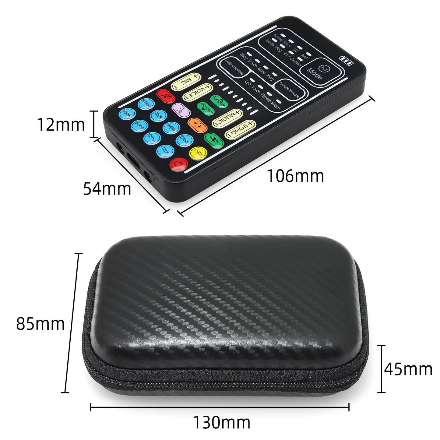 New I9 Mini Voice Changer Live Sound Card + Headphones + Microphone Audio 8 Sound Effect Machine Equipment Voice Card for Phone