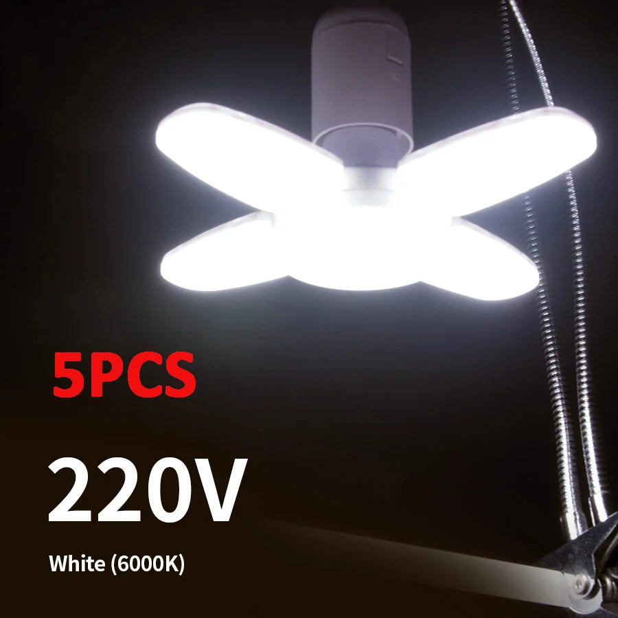 28W Fan Shape LED Bulb E27 LED Lamp Foldable 220V Light Bulbs For Home Living Room Warehouse Garage Ceiling Light