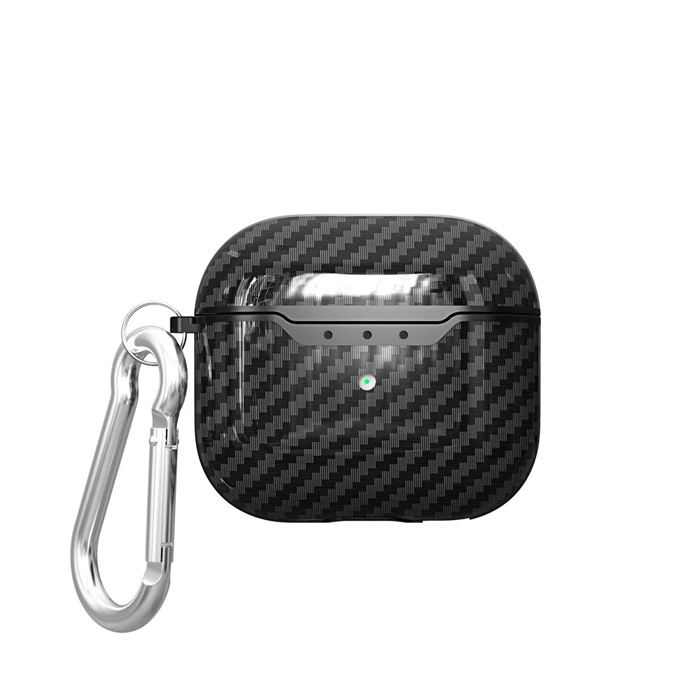 Business Carbon Fiber Pattern Earphone Cases For Airpods 4 3, 1/2 Case Headphones Protective Case For Apple Airpods Pro 2 Covers