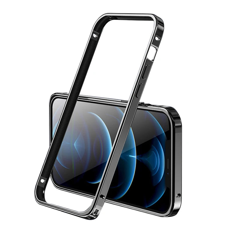 Aluminium Metal Bumper Frame Case For iPhone 17 16 15 14 13 12Pro Max Ultra Thin Luxury Light Alloy Protective Hard Back Bumpers