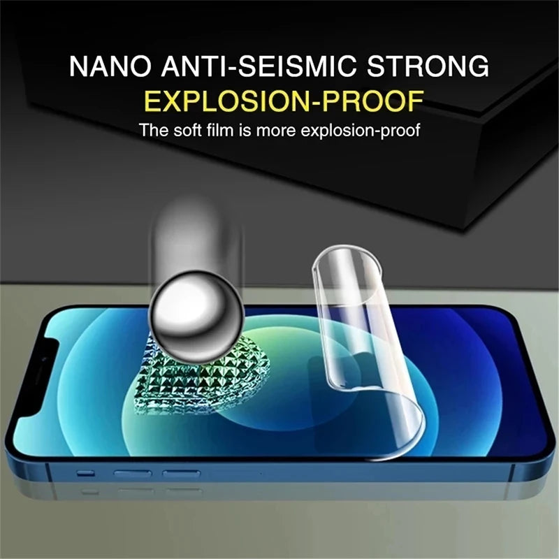 4Pcs Hydrogel Film Full Cover For iPhone 12 11 14 13 15 Pro Max Screen Protector For iPhone 14 15 Plus 15 Pro Screen Protective