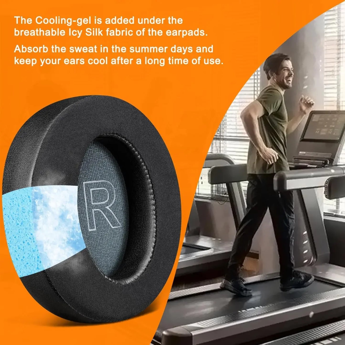 Cooling Gel Earpads for Anker Soundcore Life Q30/Q35 Headphones, Ear Pads Cushions with Ice Silk Fabric Replacement