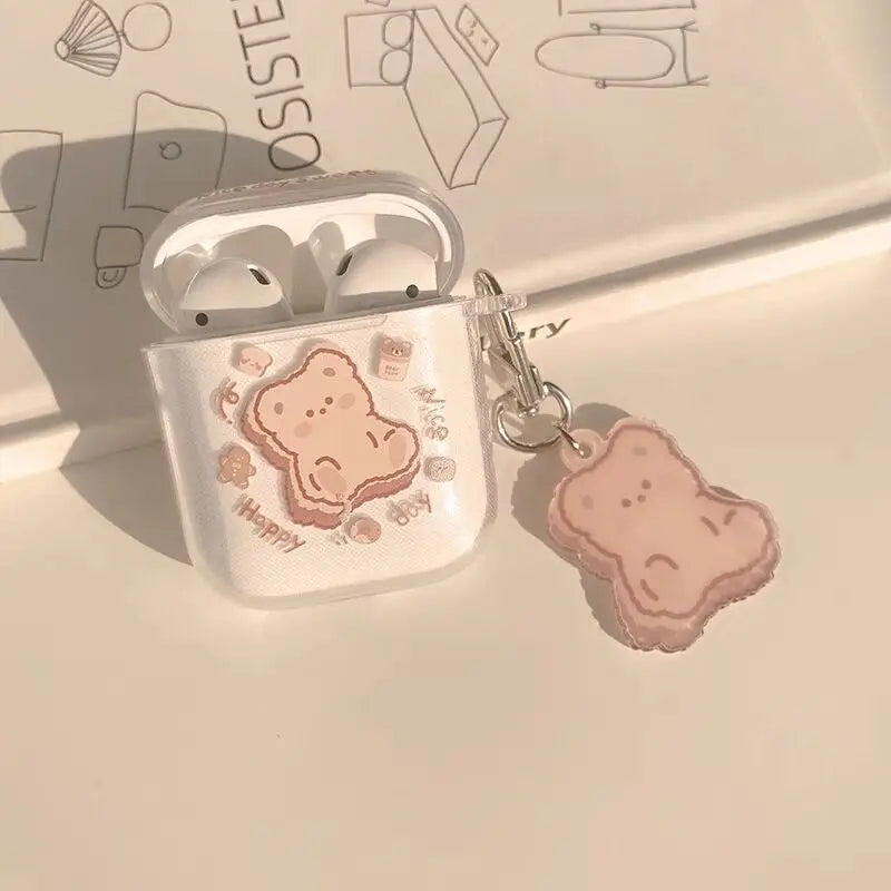 For AirPods 1 2 3 Earphone Case Funny Cute Cartoon Couples Bluetooth Headphone Protective Cover For AirPodsPro 2nd With Keychain