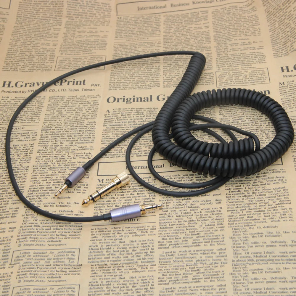 Poyatu ATH-M50xBT Spring Relief Coiled Cable for Audio-Technica ATH-M50xBT2 M50xBT ATH-SR50BT Headphones Cables Cords Wire