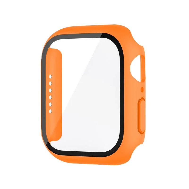 Glass+Cover For Apple Watch case 8 7 9 45mm 41mm 44mm 38 42mm iWatch Accessorie Screen Protector Apple watch series 6 SE 5 40mm