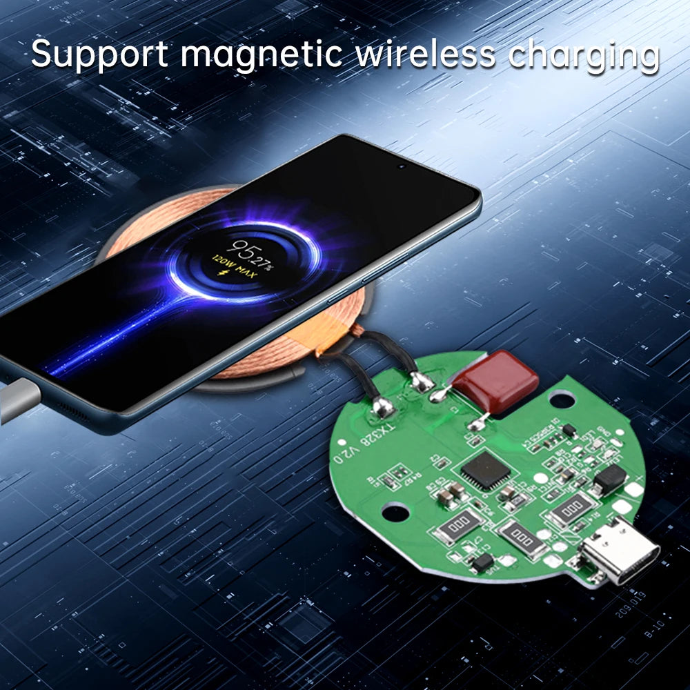 5W~15W Adaptive Wireless Charging Module Rapid Charger with Charge Protection Type-C Interface DIY Phone Wireless Charger
