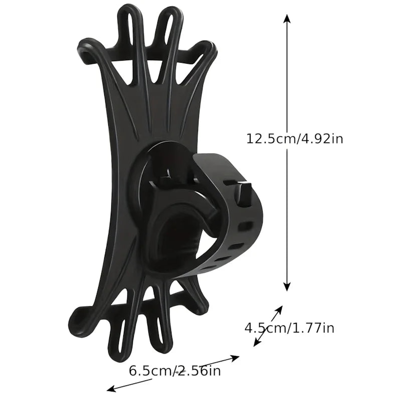 360 Rotating Silicone Bike Phone Holder, Shockproof Universal Mount for Bicycle Motorcycle Handlebar. 13 * 6 * 5