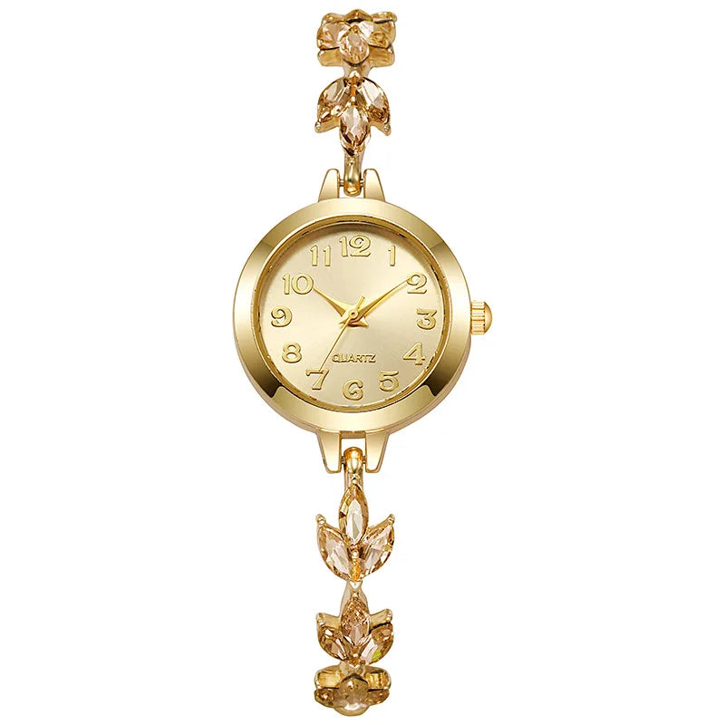 Elegant Women Watches Luxury Rhinestone Bracelet Bracelet Quartz Watch Reloj Mujer Girls Clock Gift(Without Box)