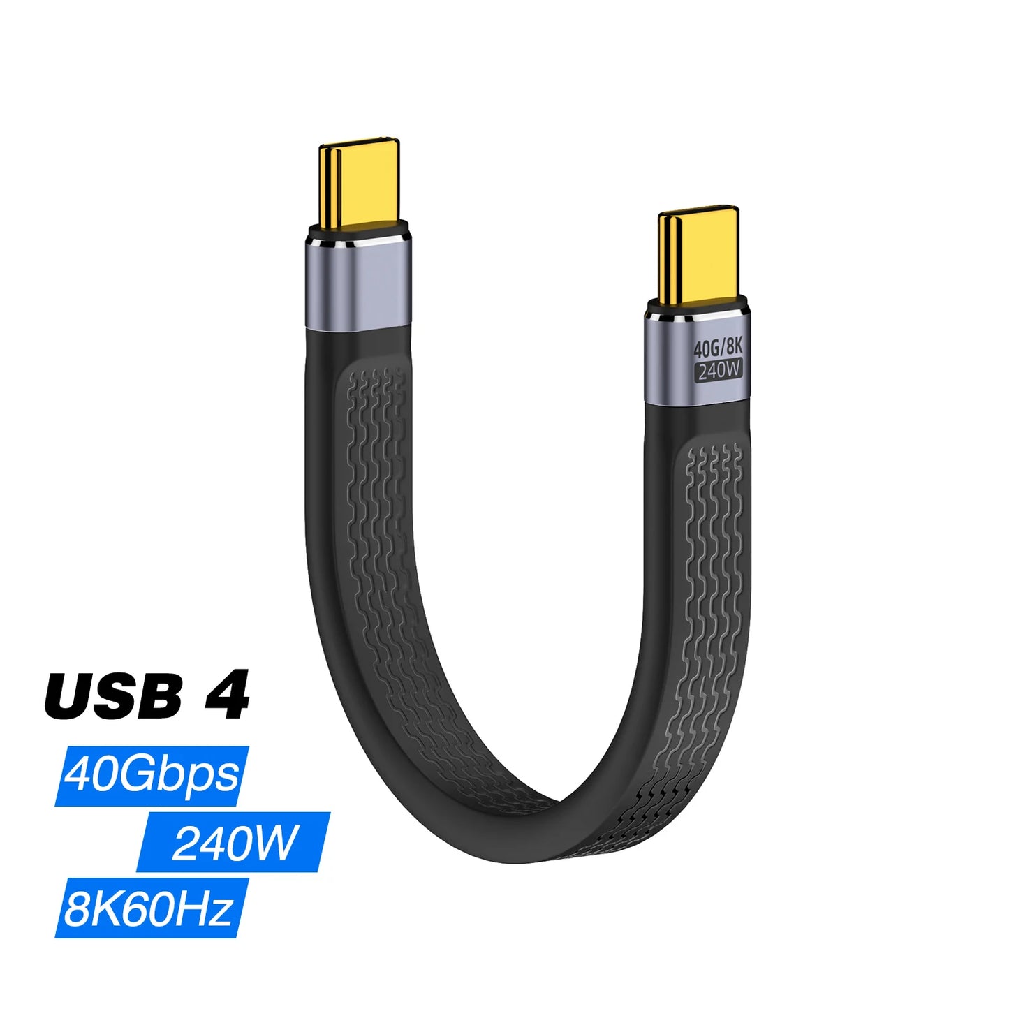 UGOURD USB4 Type C Data Cable 40Gbps USB C Short Cable PD 100W 240W 8K for Thunderbolt 3/4 SSD iPhone 15 Pro Max Power Bank