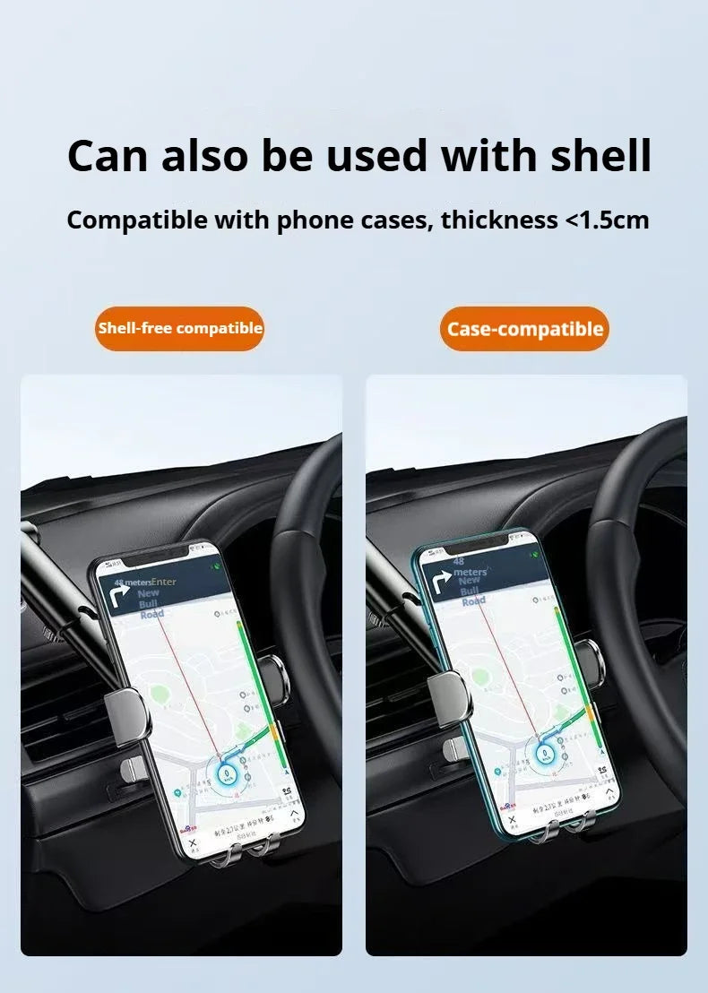 NEW Car Phone Holder Air Outlet Gravity Sensor Triangle Mount Simplicity Design Frosted Surface for Vehicle Dashboard