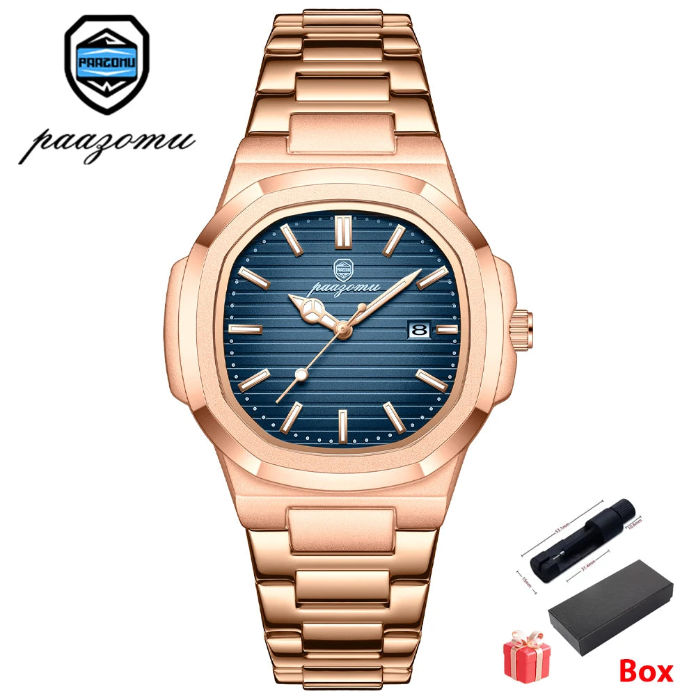 2026 New For Men Fashion Brand Male Watch Waterproof Luminous Stainless Steel Watches Date Week Casual Quartz Men's Clock Reloj