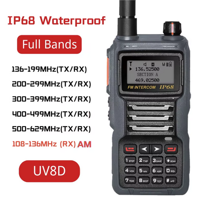 Ruyage UV8D IP67 Waterproof Rugged Long Range Two Way Radio Walkie Talkie