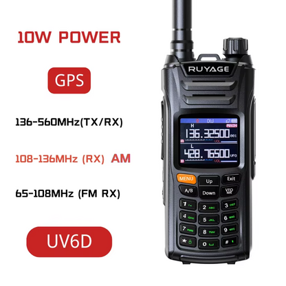 Ruyage UV6D VHF UHF Analog Long Range Two Way Radio Walkie Talkie