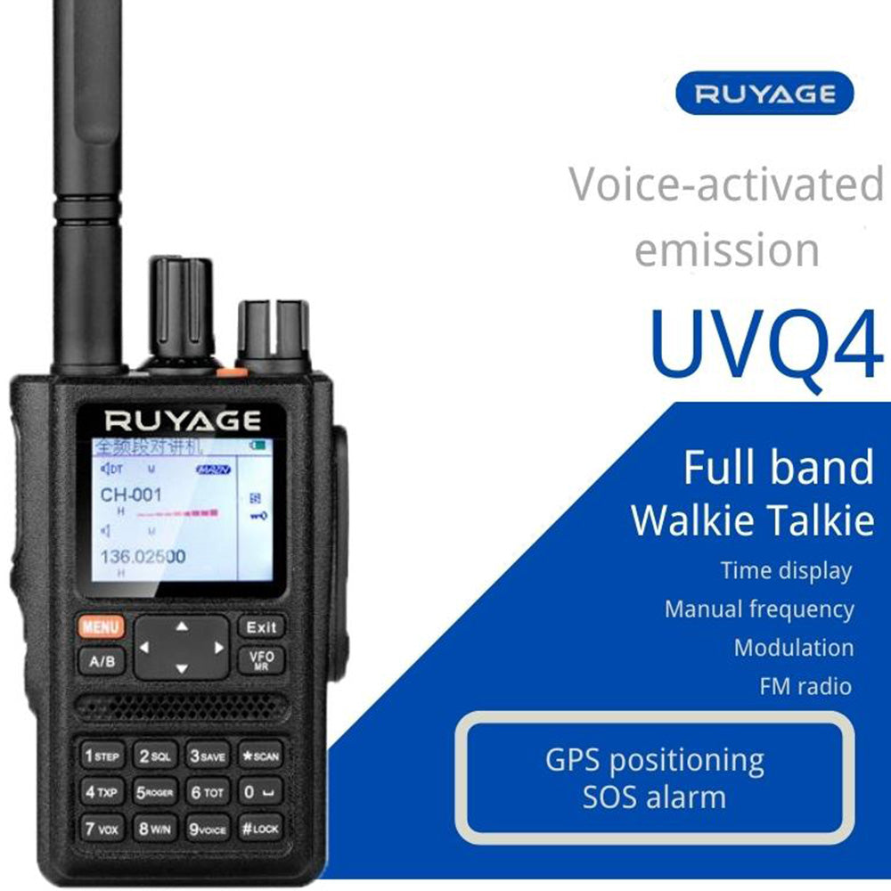 Ruyage UVQ4 VHF UHF Analog Long Range Two Way Radio Walkie Talkie