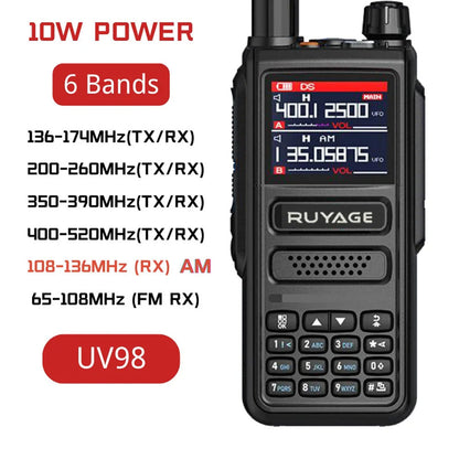 Ruyage UV98 10W VHF UHF Analog Long Range Two Way Radio Walkie Talkie