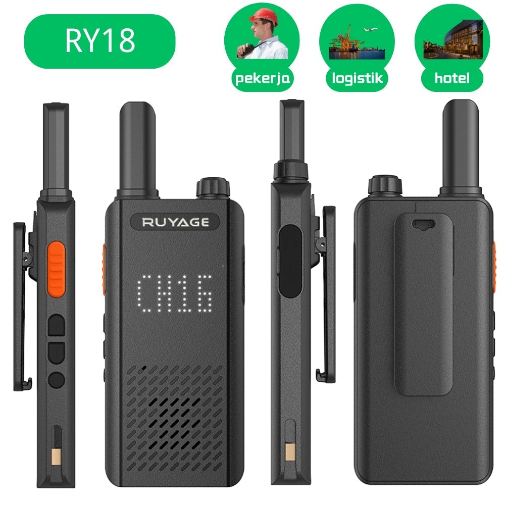 Ruyage RY18 UHF Analog Long Range Two Way Radio Ultra-thin Walkie Talkie