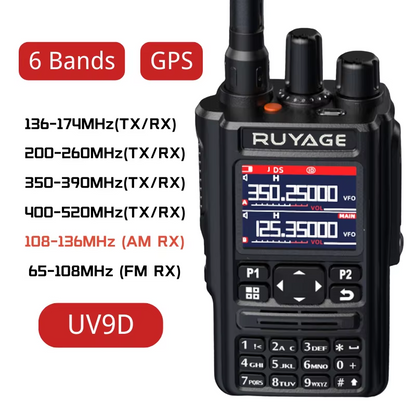 Ruyage UV9D 10W VHF UHF Analog Long Range Two Way Radio Walkie Talkie