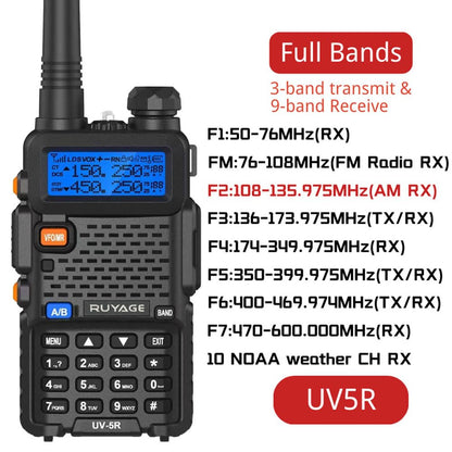 Ruyage UV5R VHF UHF Analog Long Range Two Way Radio Walkie Talkie