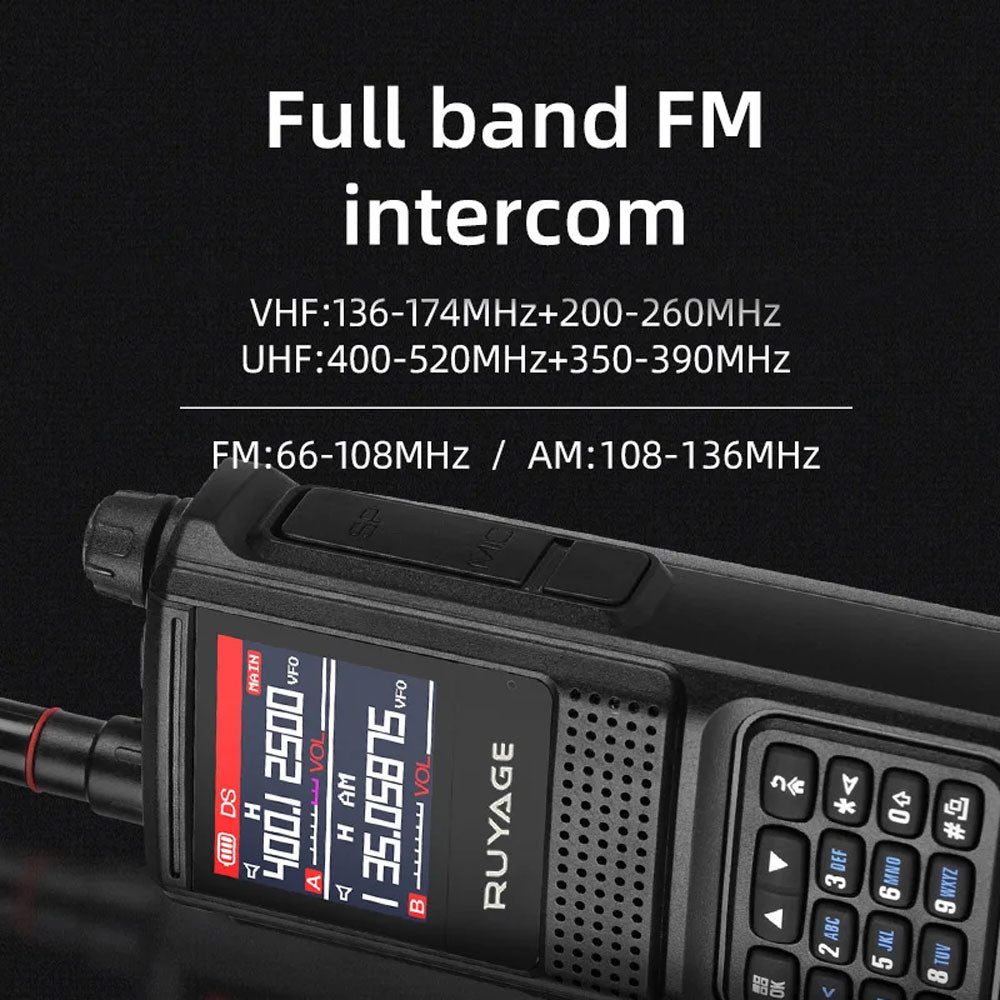 Ruyage UV1D 5W VHF UHF Analog Long Range Two Way Radio Walkie Talkie