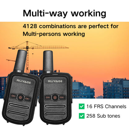 Ruyage RY12 UHF Analog Long Range Two Way Radio Mini Walkie Talkie