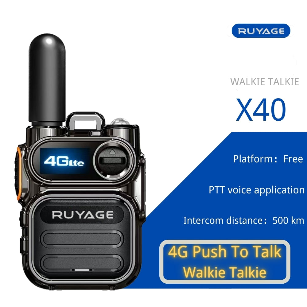 Ruyage X40 Two Way Radio Nationwide LTE Push-to-Talk Walkie Talkie