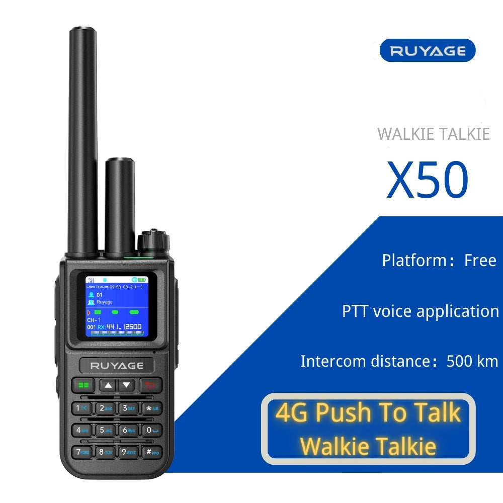 Ruyage X50 Dual Mode Long Range Radio Analog + 4G LTE PTT Walkie Talkie