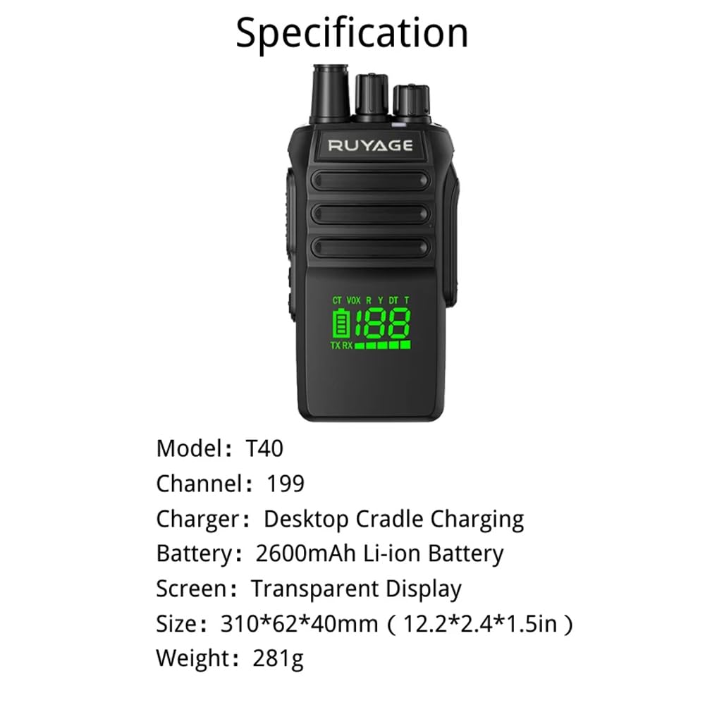 Ruyage T40 IP67 Waterproof Rugged Long Range Two Way Radio Walkie Talkie