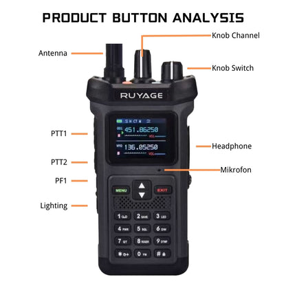 Ruyage RT20 20W VHF UHF Analog Long Range Two Way Radio Walkie Talkie