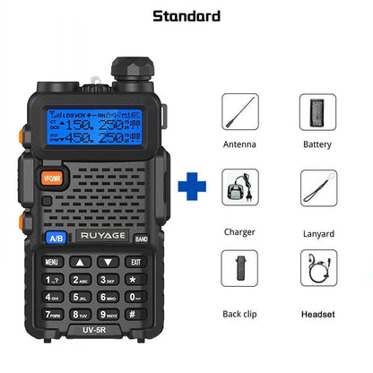 Ruyage UV5R VHF UHF Analog Long Range Two Way Radio Walkie Talkie