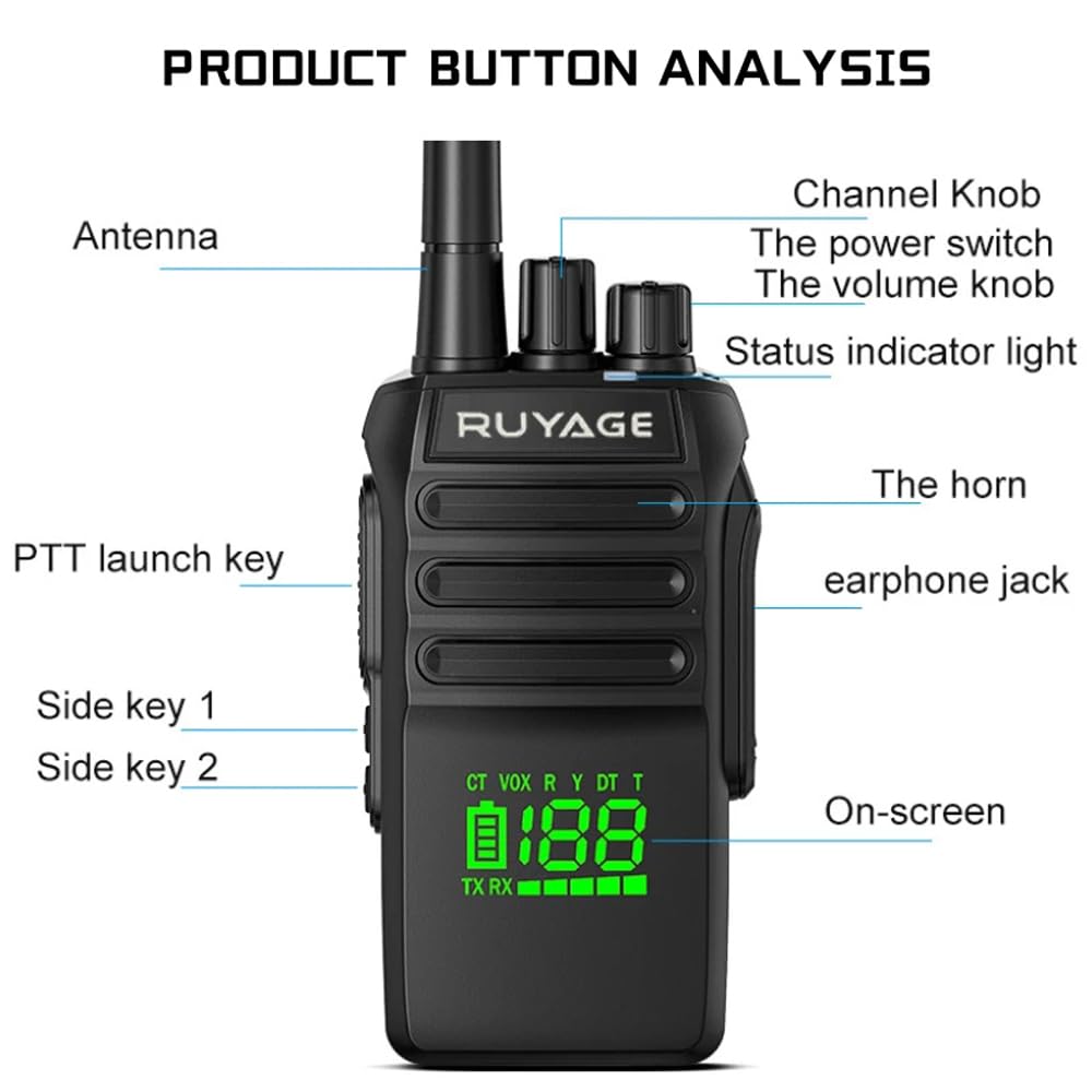Ruyage T40 IP67 Waterproof Rugged Long Range Two Way Radio Walkie Talkie